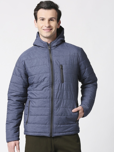 

Bewakoof Men Blue Solid Hooded Padded Jacket