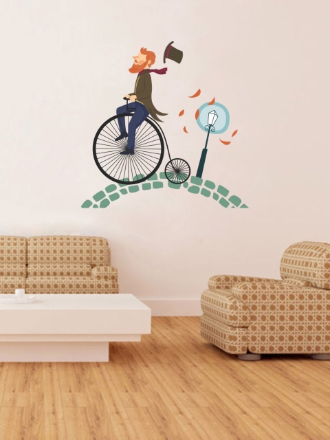 

rawpockets Black & Green Beard Man on Big Cycle Wall Sticker