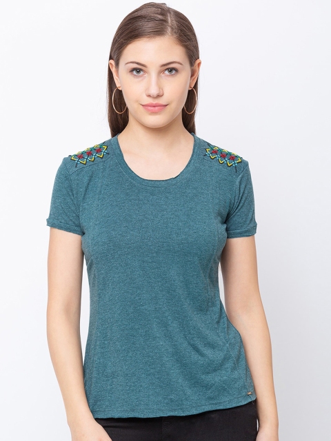 

Juliet Women Green Solid Top