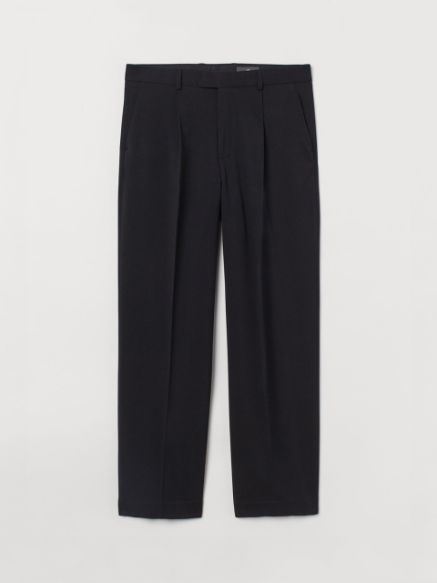 

H&M Men Black Solid Suit Trousers Straight Fit