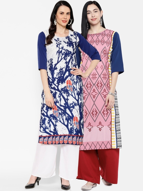 

7Threads Women Multicoloured Printed Straight Kurta, Multi