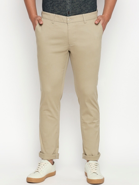 

Basics Men Khaki Tapered Fit Solid Regular Trousers
