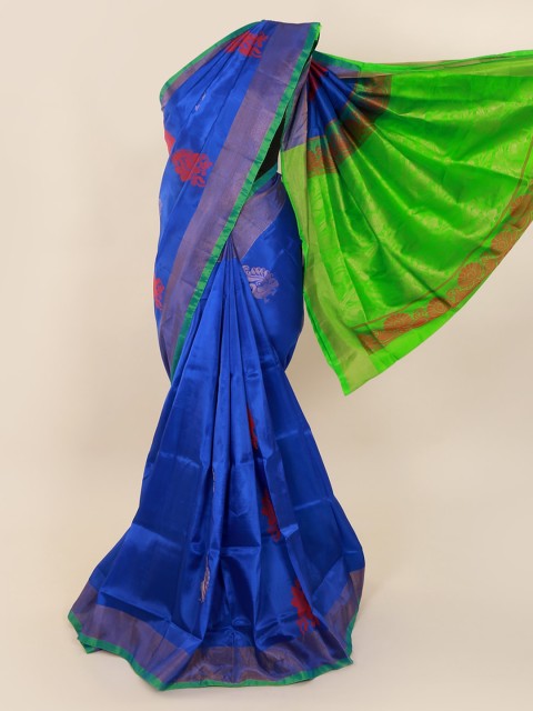 

Pothys Blue & Green Pure Silk Woven Design Saree