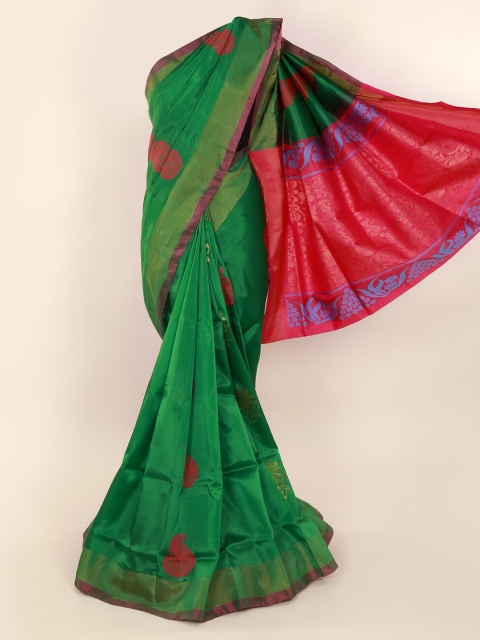 

Pothys Green Woven Design Pure Silk Saree