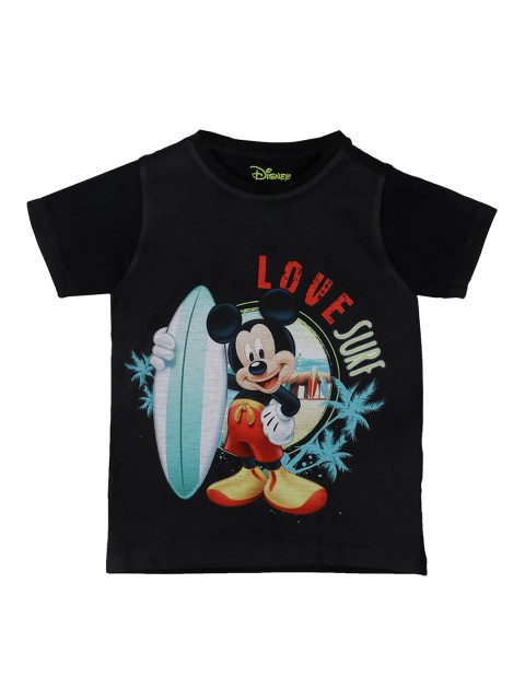 

Mickey Mouse Family Boys Black Printed Round Neck T-shirt