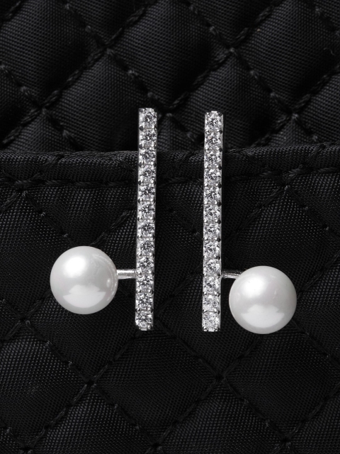

Clara Sterling Silver & White Rhodium Plated Classic Studs