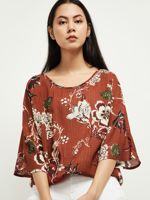 

max Women Rust Printed Top