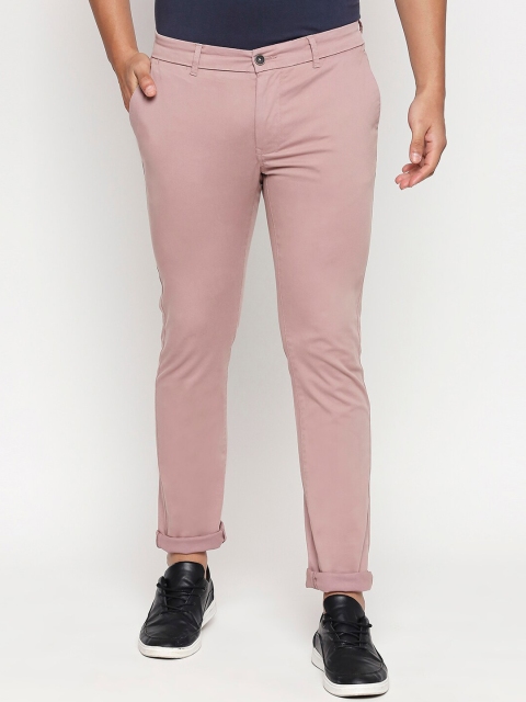 

Basics Men Pink Tapered Fit Solid Regular Trousers