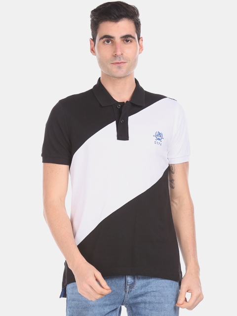 

U.S. Polo Assn. Men Black Solid Polo Collar T-shirt