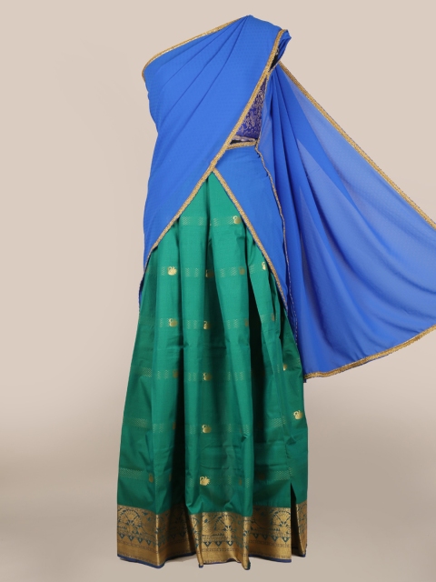 

Pothys Blue Woven Design Poly Chiffon Half Saree