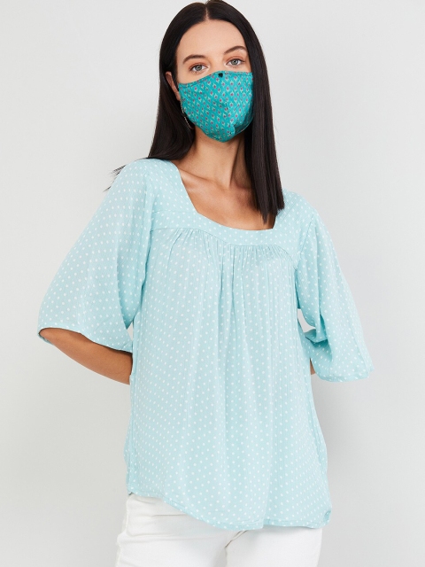 

max Womens Blue Nylon Top