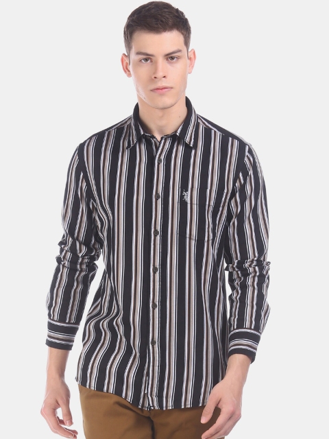 

U.S. Polo Assn. Men Black Regular Fit Striped Casual Shirt