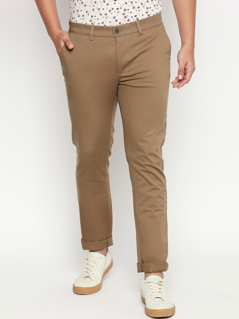 

Basics Men Khaki Brown Tapered Fit Solid Regular Trousers