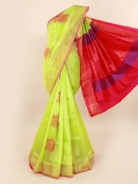 

Pothys Green Woven Design Pure Silk Saree