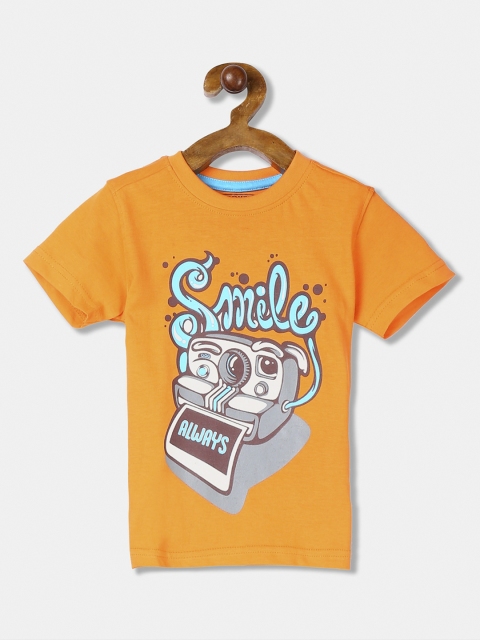 

Cherokee Boys Orange Printed Round Neck T-shirt