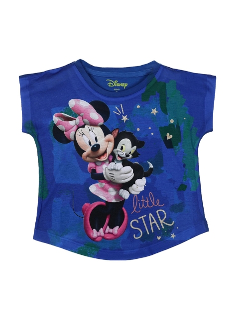 

Minnie Girls Blue Minnie & Friends Printed Round Neck Top