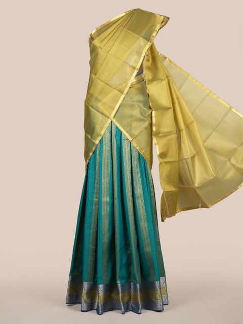

Pothys Green Solid Tissue Lehenga Half Saree
