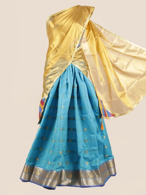 

Pothys Gold-Toned Woven Design Half Saree
