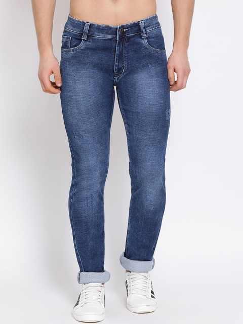 

COBB Men Navy Blue Slim Fit Mid-Rise Low Distress Jeans