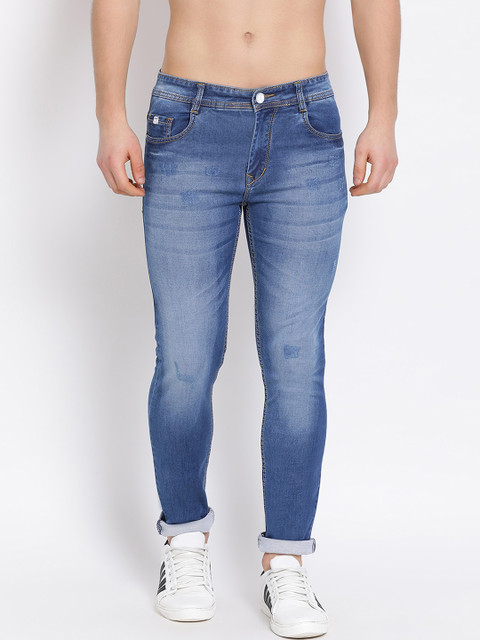 

COBB Men Blue Slim Fit Mid-Rise Low Distress Jeans