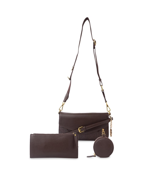 

Sole To Soul Coffee Brown Solid Shoulder Bag Combo