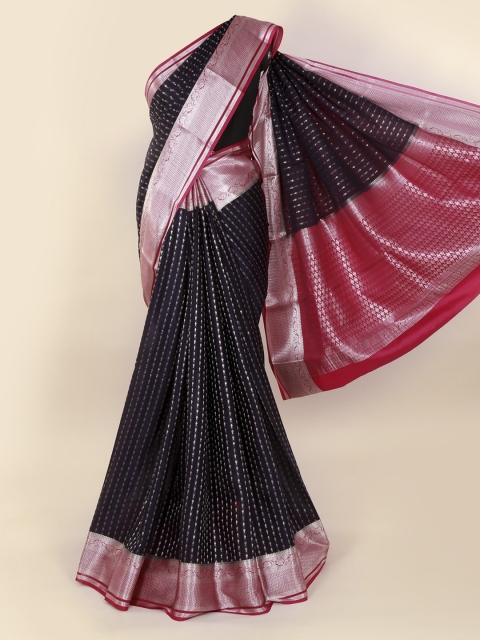 

Pothys Violet & Pink Pure Silk Woven Design Mysore Silk Saree