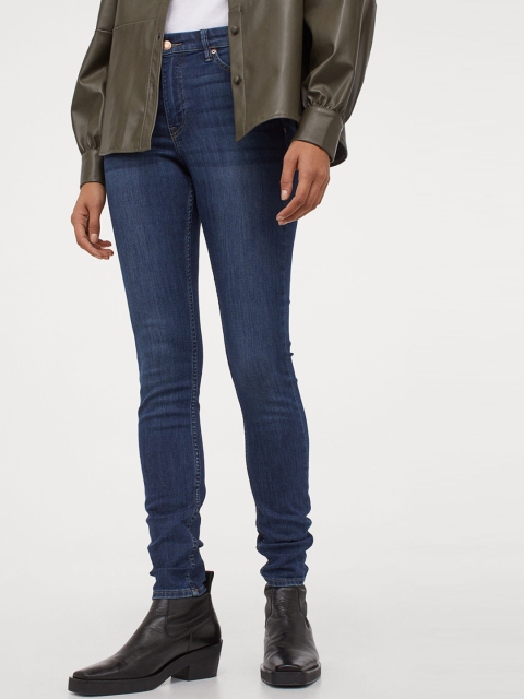 

H&M Women Blue Solid Skinny Regular Jeans