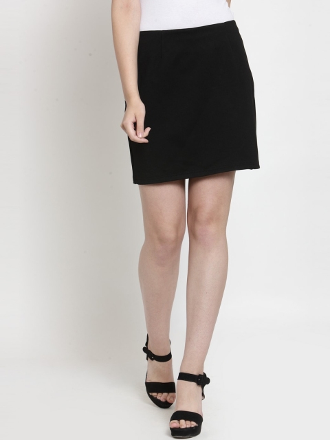 

DUDITI Women Black Solid Pencil Mini Skirt