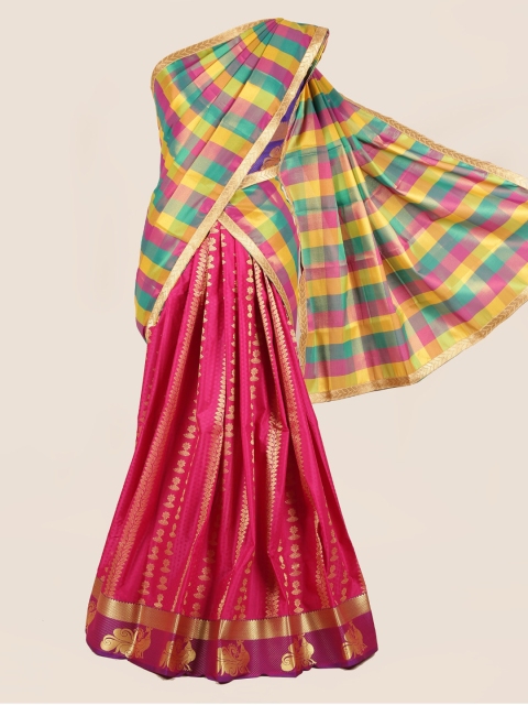 

Pothys Yellow Woven Design Half Saree