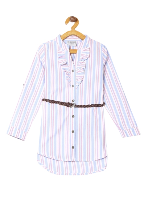 Cherokee Girls's Blue & Pink Striped Tunic