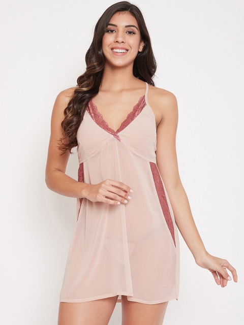 

Clovia Beige Solid Baby Doll