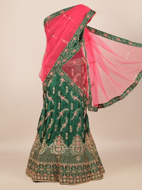 

Pothys Coral Embroidered Half Saree