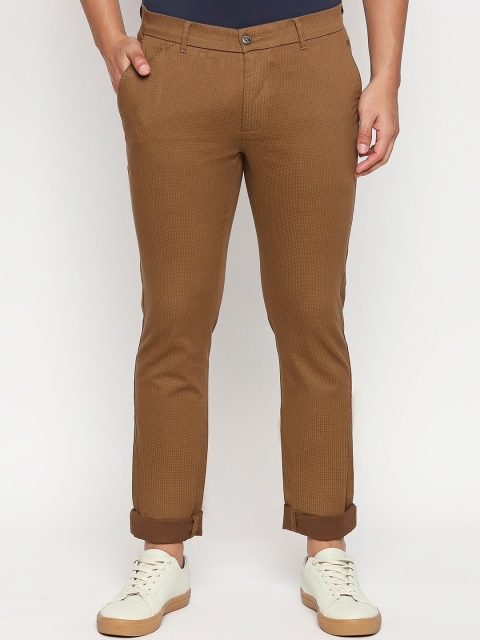 

Basics Men Khaki Brown Tapered Fit Solid Regular Trousers