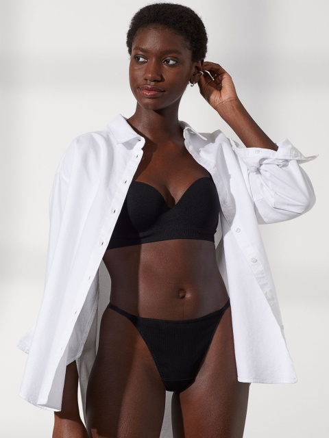 

H&M Women Black 3-Pack Thong Briefs