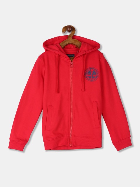 

Cherokee Boys Red Solid Hooded Sweatshirt
