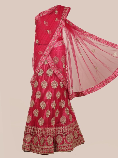 

Pothys Pink Embroidered Half Saree