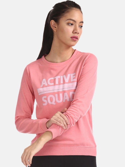 

Sugr Women Pink & Off-White Printed Sweatshirt