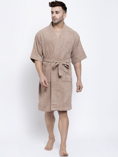 

Trident Unisex Beige Solid 300 GSM Medium Bath Robe
