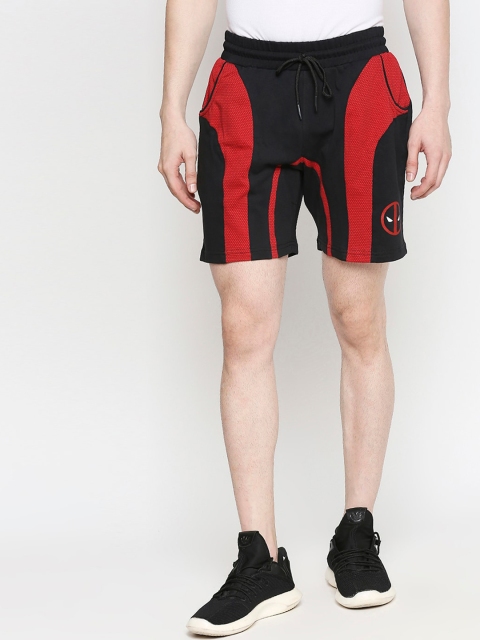 

The Souled Store Unisex Black Colourblocked Regular Fit Sports Shorts