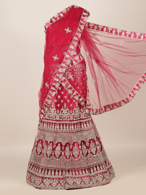 

Pothys Red Embroidered Half Saree