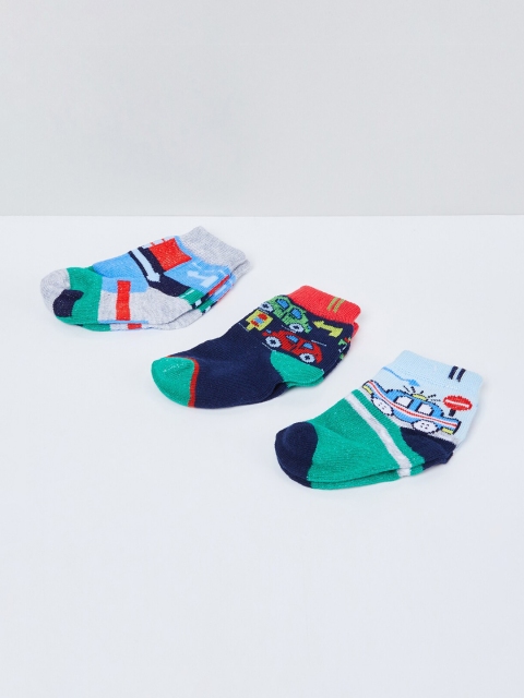

max Infant Boys Pack Of 3 Patterned Ankle-Length Socks, Green