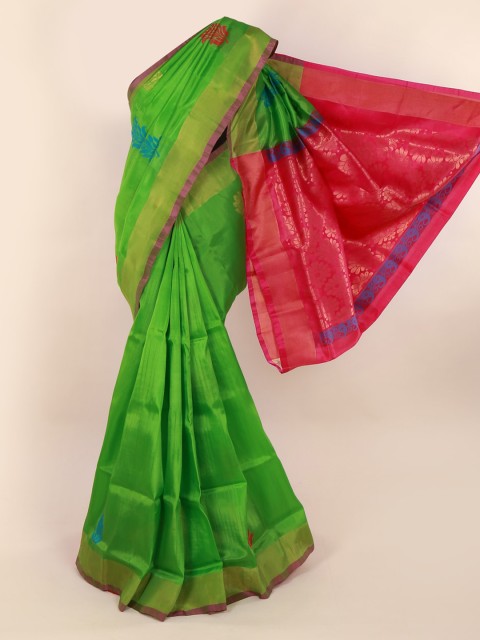 

Pothys Green Printed Pure Silk Saree
