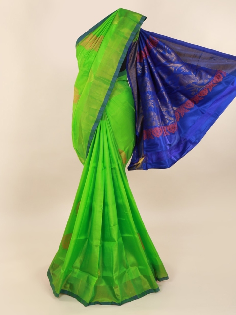 

Pothys Green & Blue Pure Silk Woven Design Saree