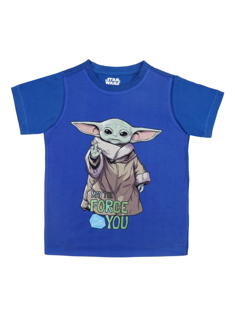 

STAR WARS Boys Blue Printed Round Neck T-shirt
