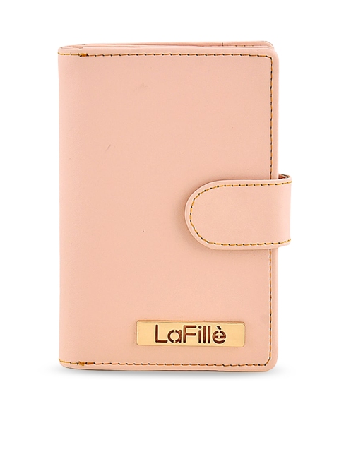 

LaFille Women Peach-Coloured Solid Two Fold Wallet
