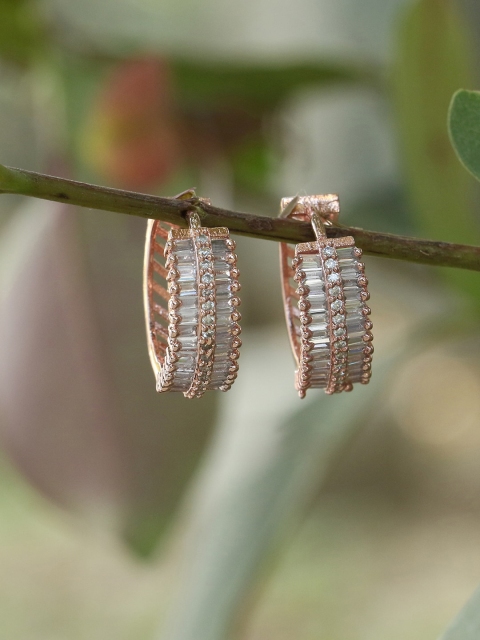 

Adwitiya Collection Rose Gold Contemporary Hoop Earrings