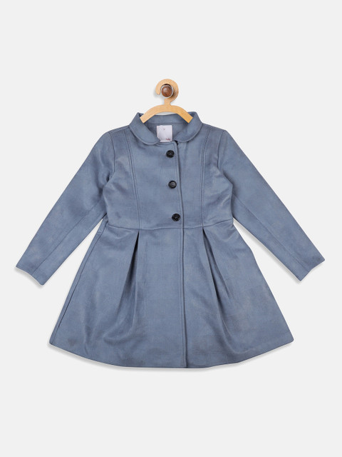 

ELLE Girls Blue Solid Overcoat