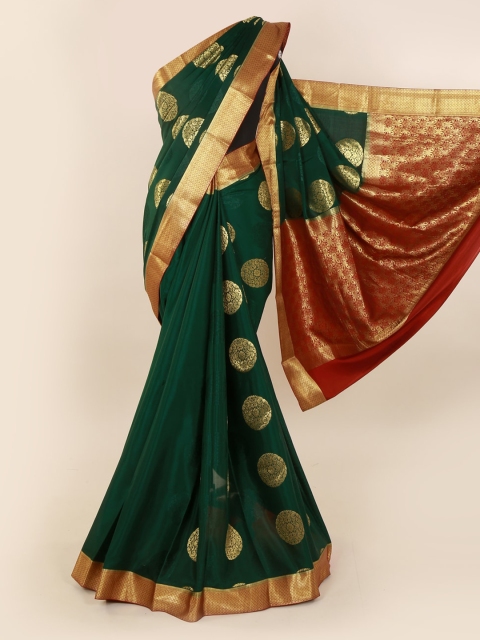 

Pothys Green Pure Silk Woven Design Mysore Silk Saree