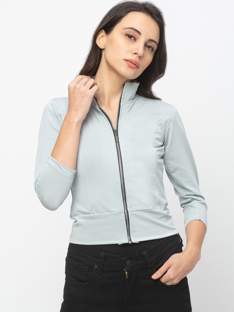 

Nick&Jess Women Blue Solid Lightweight Sporty Jacket