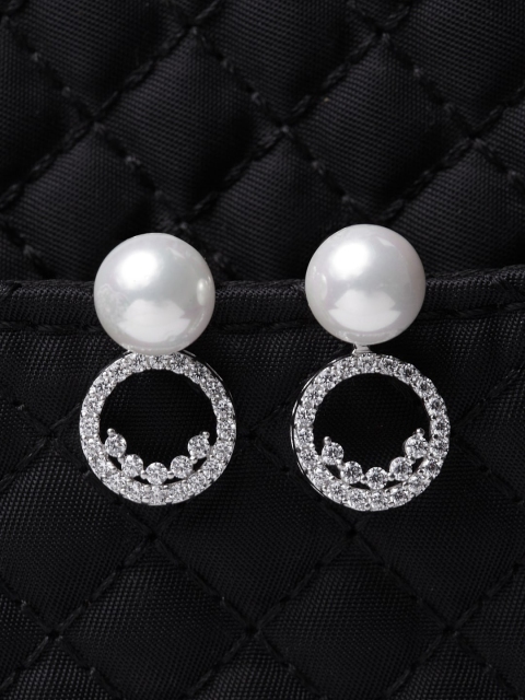 

Clara Silver-Toned Contemporary Drop Earrings